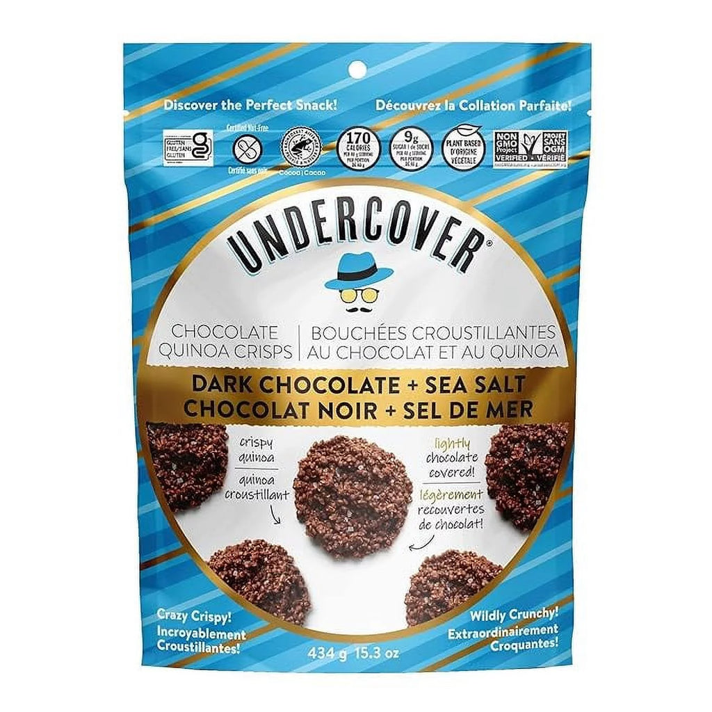 Chocolate Quinoa Crisps, Dark Chocolate & Sea Salt - 434 Grams V49493