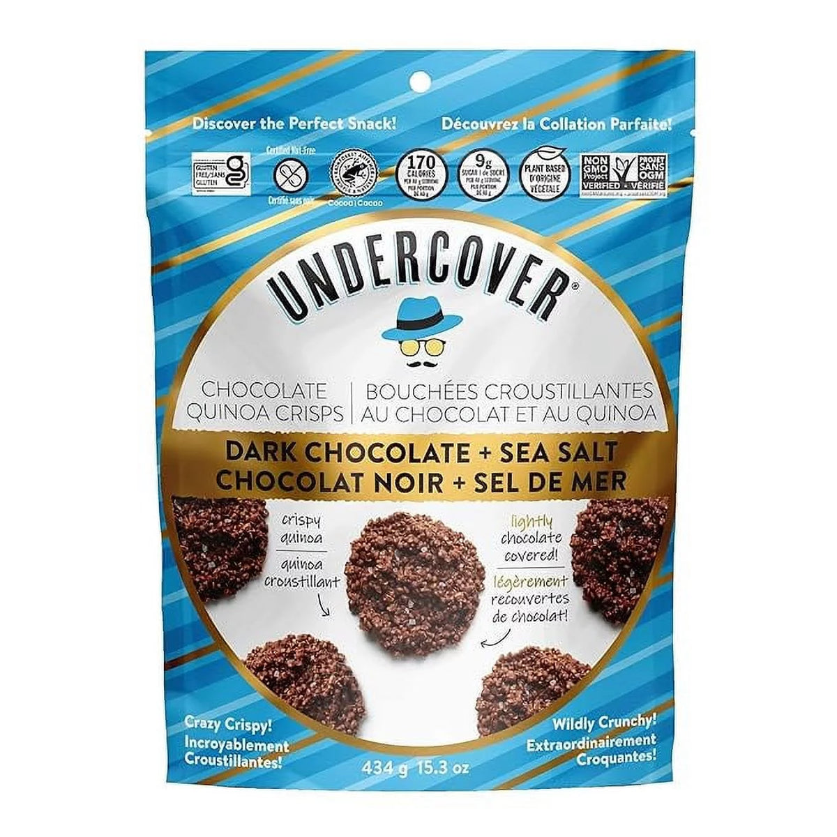 Chocolate Quinoa Crisps, Dark Chocolate & Sea Salt - 434 Grams V49493