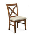 Coral Finish Brown and Beige Stripe Cross Back Side Chair S99354
