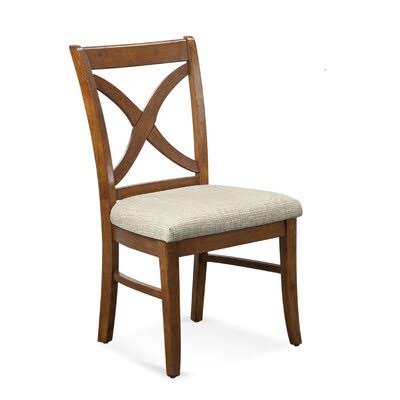 Coral Finish Brown and Beige Stripe Cross Back Side Chair S99354