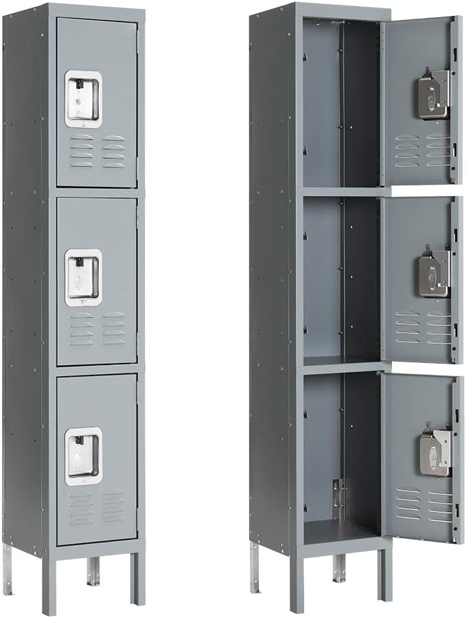 Metal Locker Steel Storage 5 Door 5 Tier Blue R2633