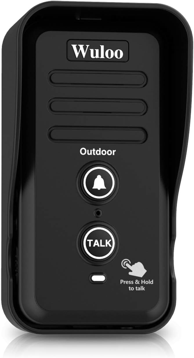 Wireless Intercom Doorbell Waterproof Rechargeable Battery Black L900338