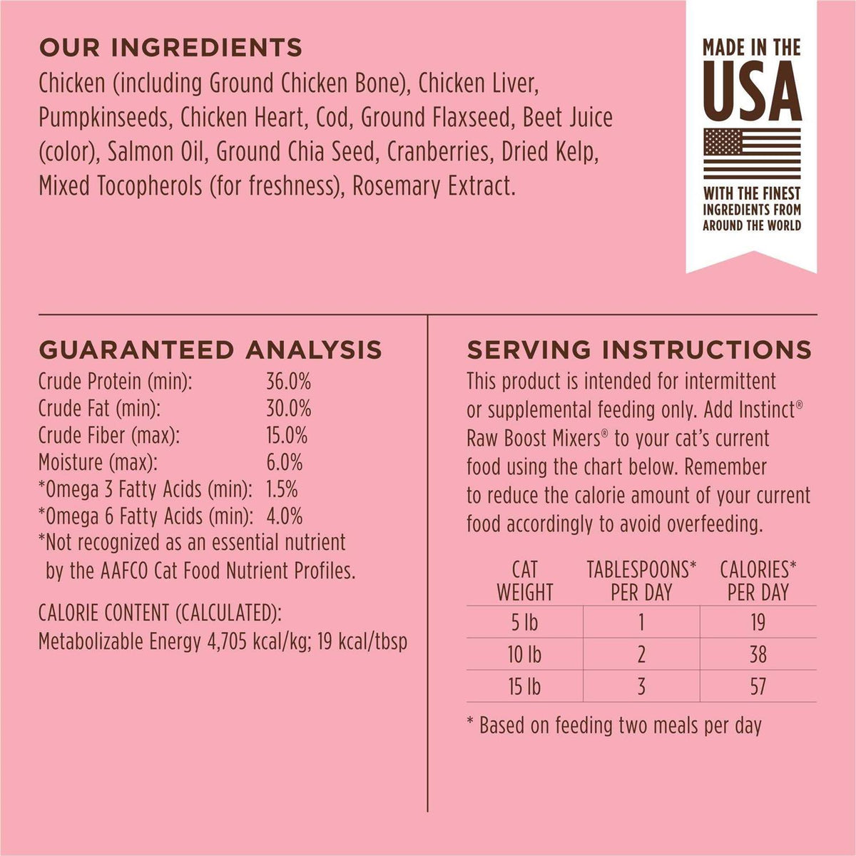 Freeze-Dried Raw Grain-Free Skin & Coat Cat Food Topper U3791