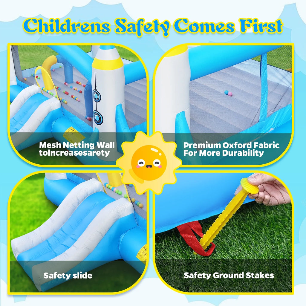 Inflatable Bouncer with Blower, 198" x 180" Play Area, 96" Tall N908003