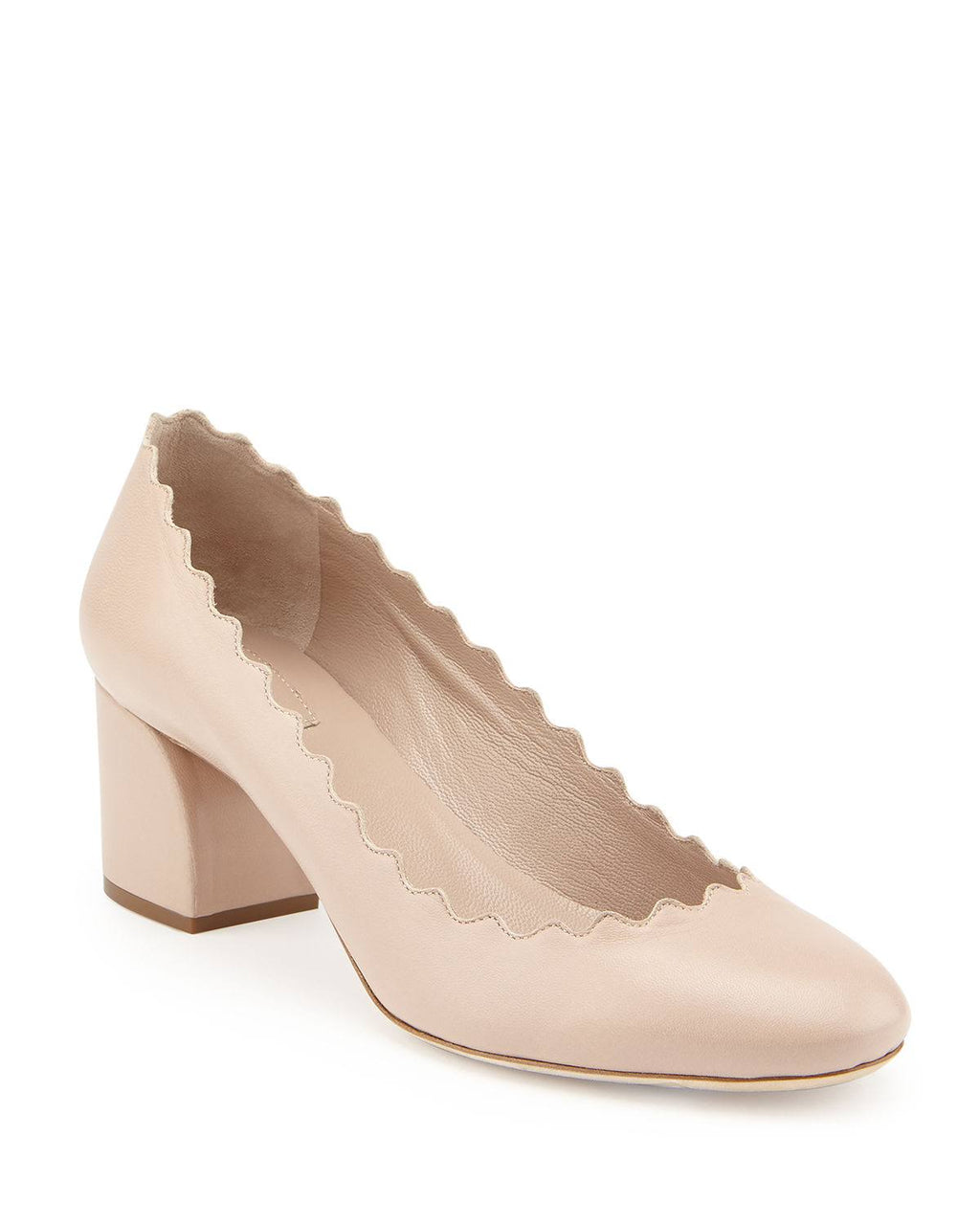 Scalloped Leather Pump 10 C7611