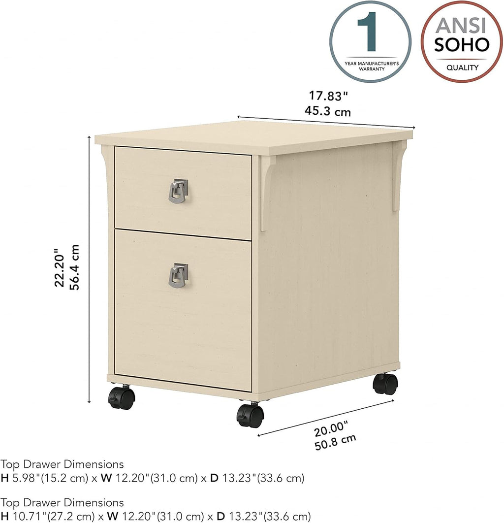 Antique White 2 Drawer Mobile File Cabinet G879465