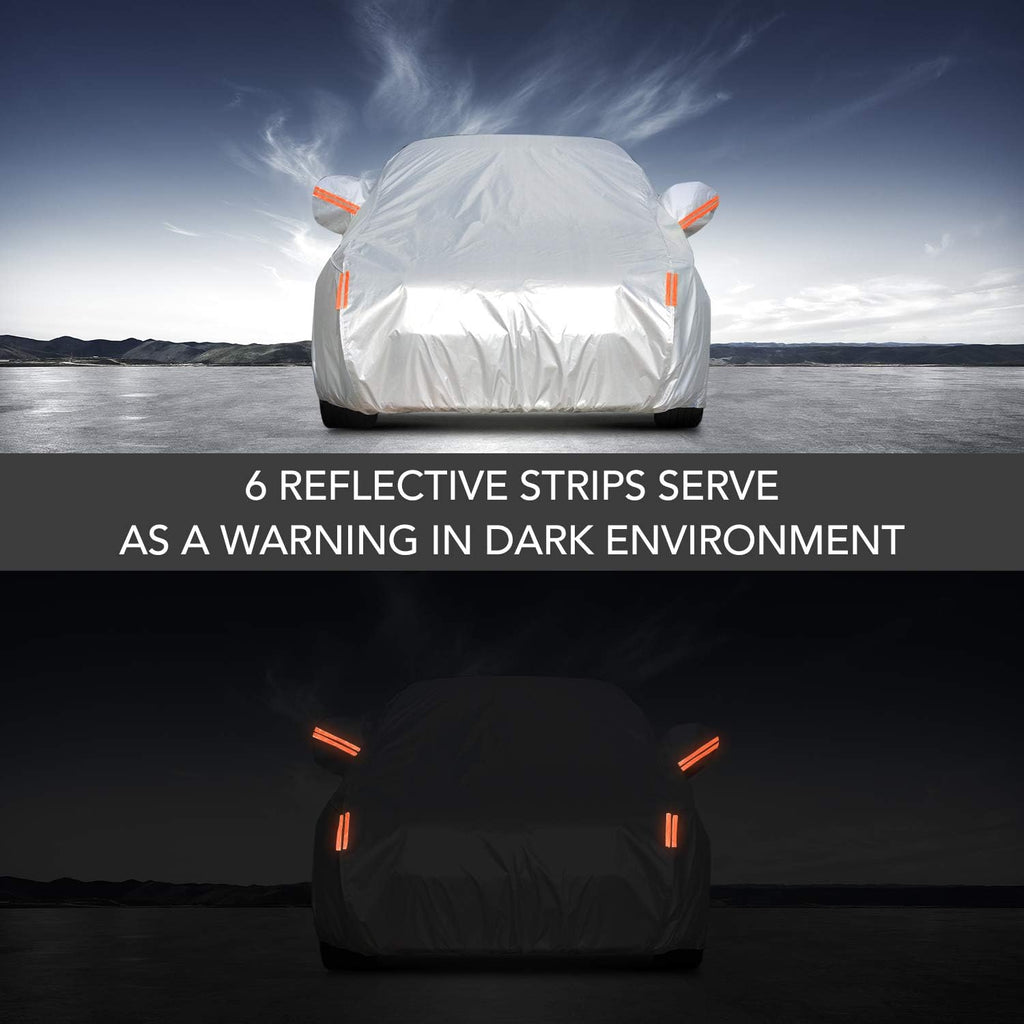 6 Layers Waterproof Car Cover with Zipper Door Pack of 2 M287