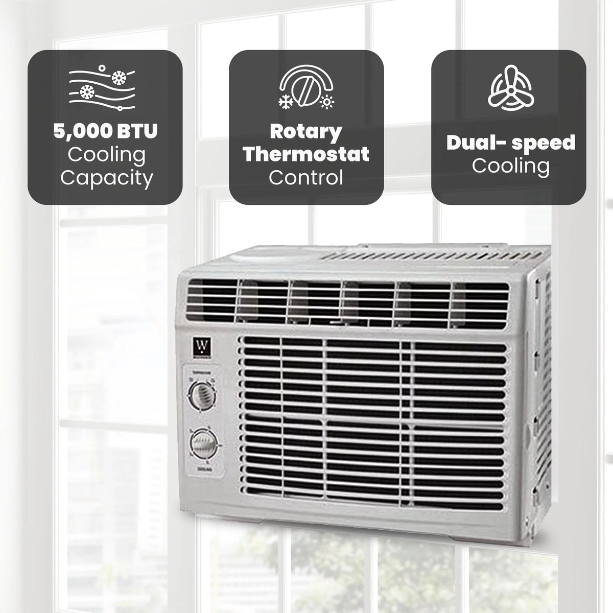 5,000 BTU Mechanical Window Air Conditioner W436554