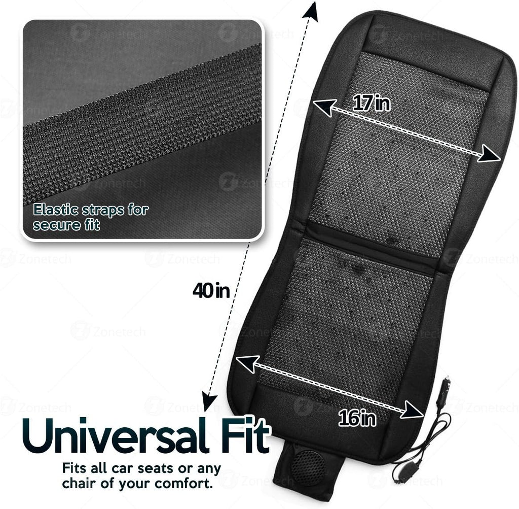 Black 12V Adjustable Cooling Car Seat Cushion X4443