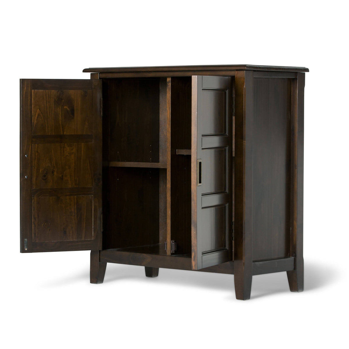 Espresso Brown Solid Wood 30 inch Wide Low Storage Cabinet T7825