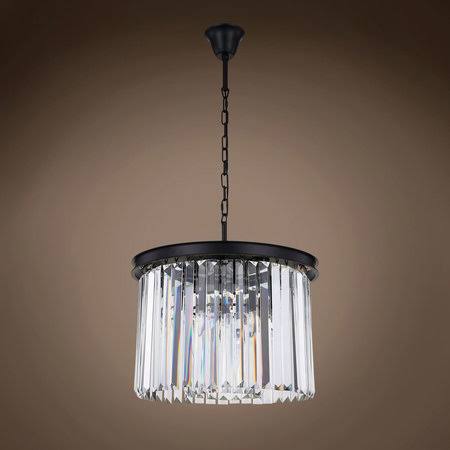 6 Light Grey Iron Crystal Prism Luminaires W484907
