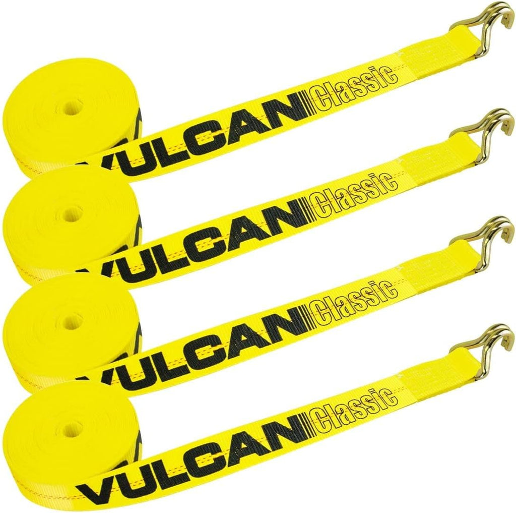 2 Inch x 30 Foot 4 Pack Yellow Winch Strap with Wire Hook K336135