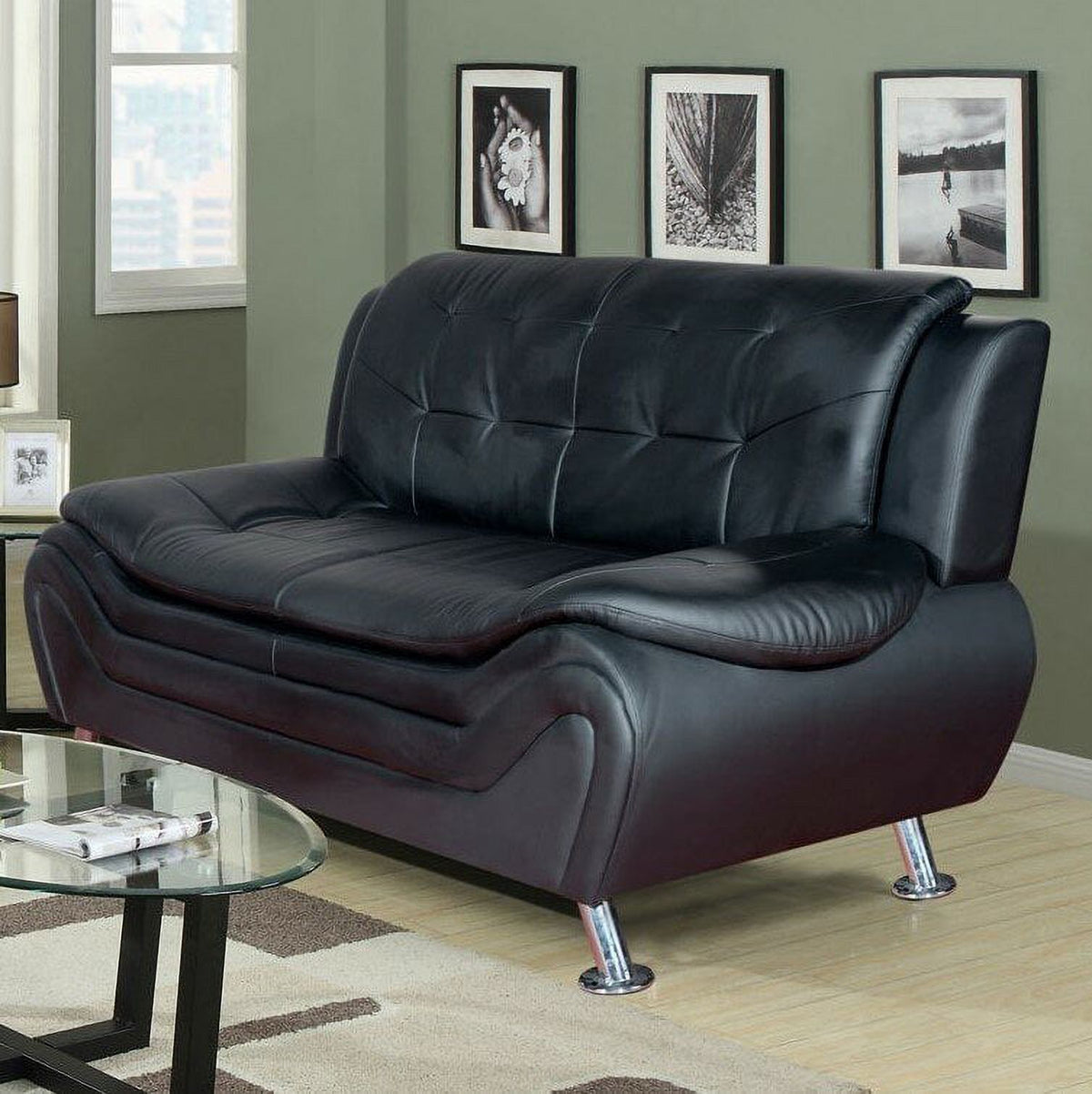 Black 3 Piece Living Room Set T9247