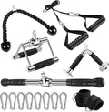 Cable Machine Attachments with Tricep Rope, V Shaped Bar, Straight Bar, Double D Handles, Ankle Straps D9272