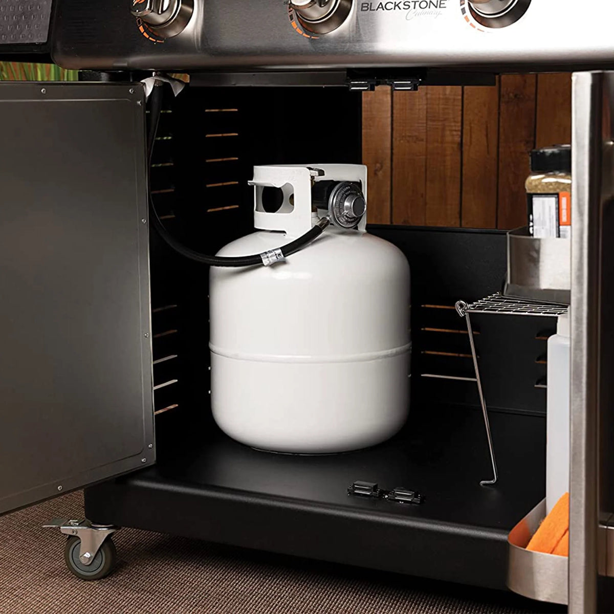 28 Inch 3 Burner Propane Griddle Cooking Station with Cabinets V24252
