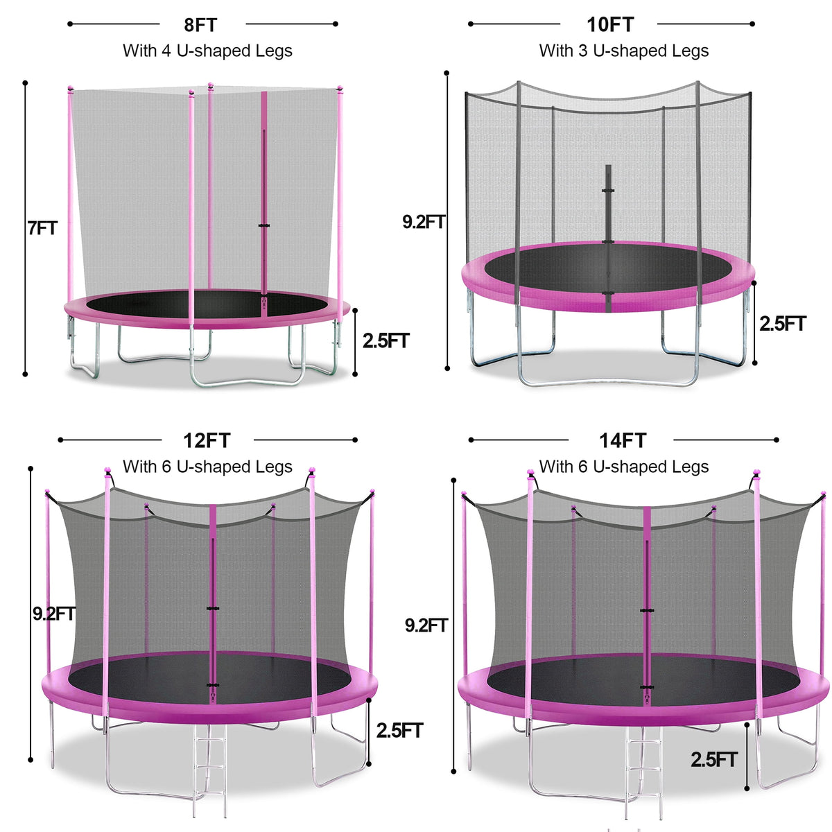14 ft Rectangle Trampoline with Enclosure Net and PVC Spring Cover Padding A121