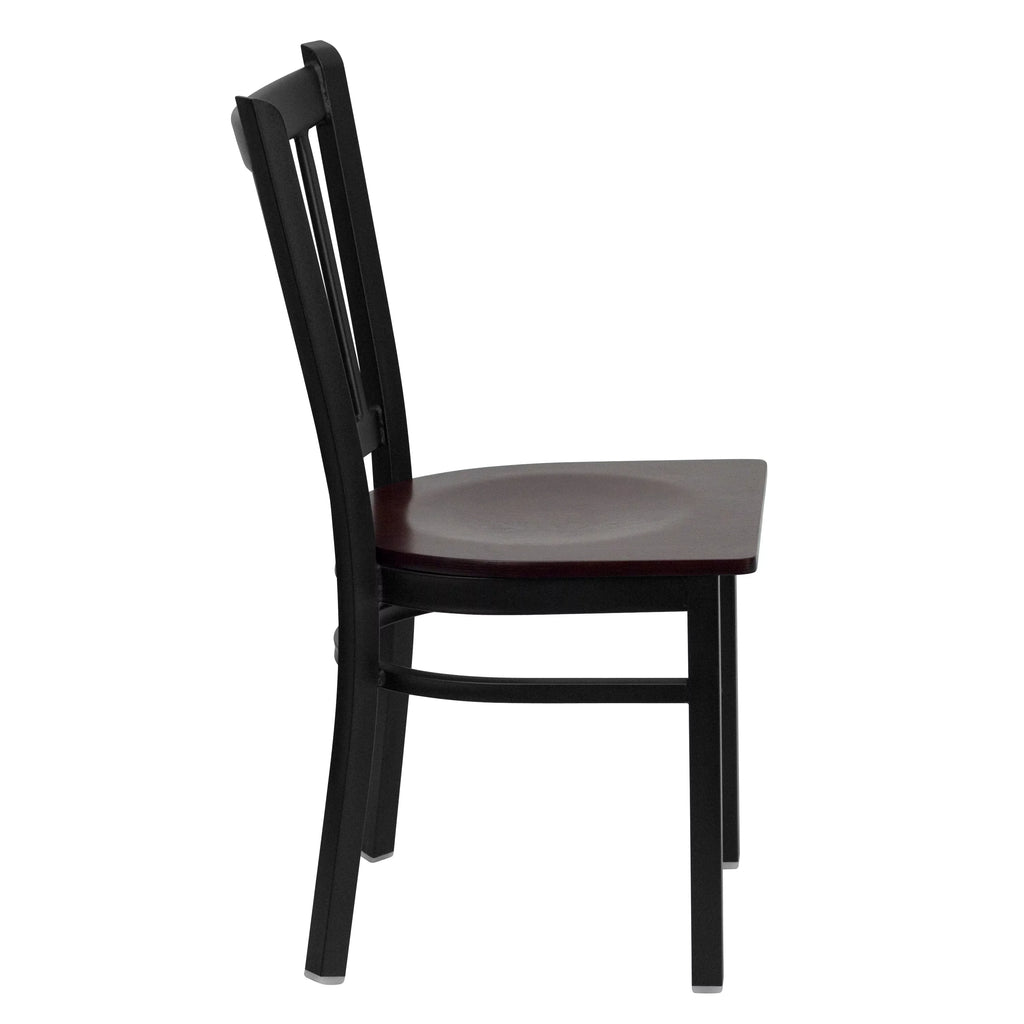 Black Vertical Back Metal Restaurant Chair E430437