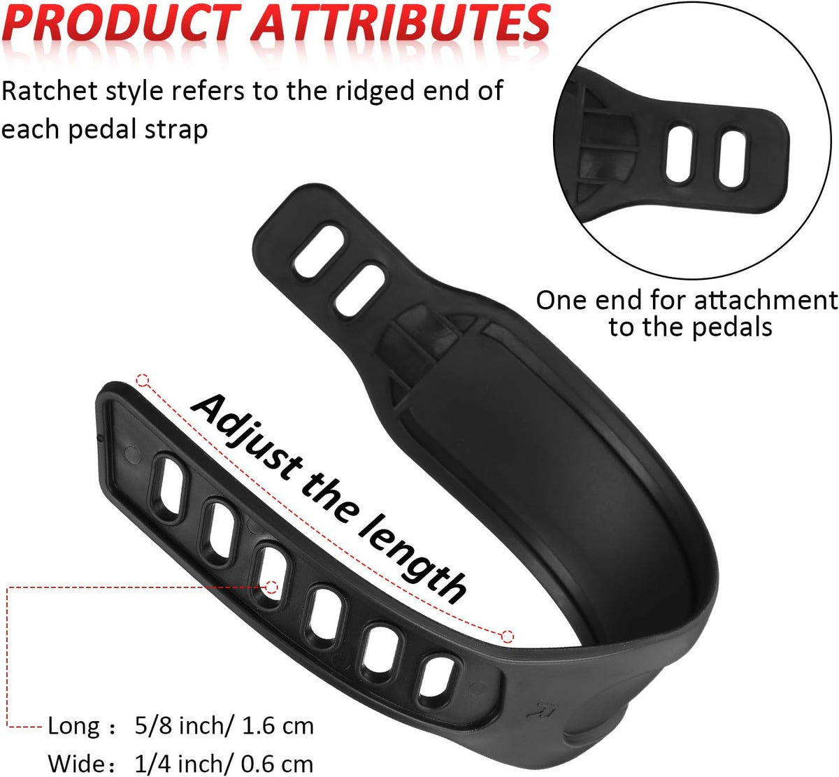 2 Pairs Universal Pedal Straps 1.7 x 12 Inch Z53049