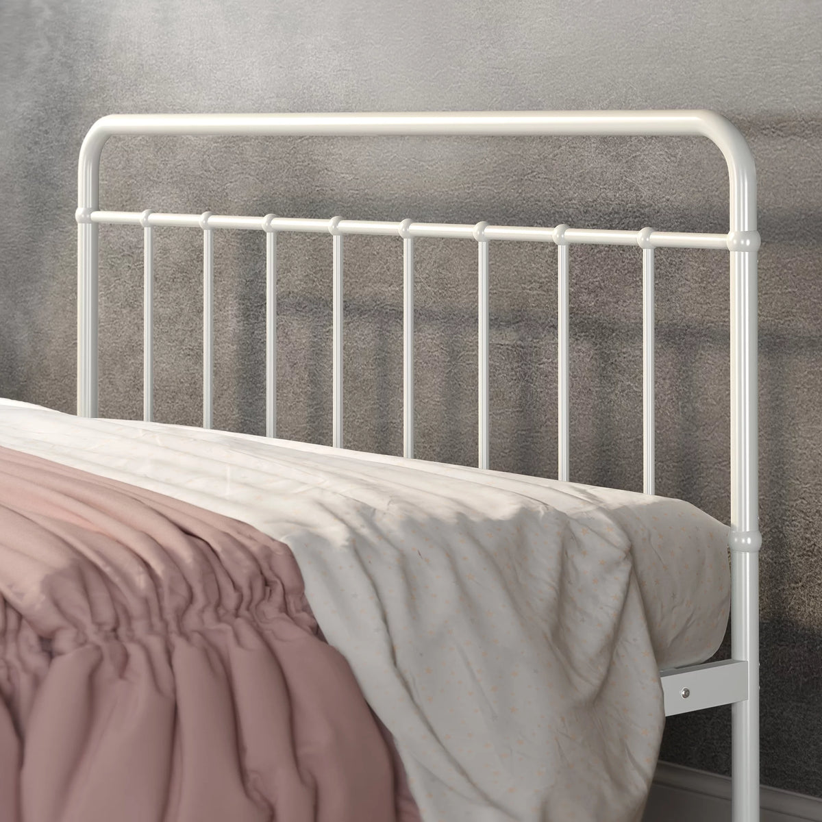 White Full Metal Platform Bed Frame U972151