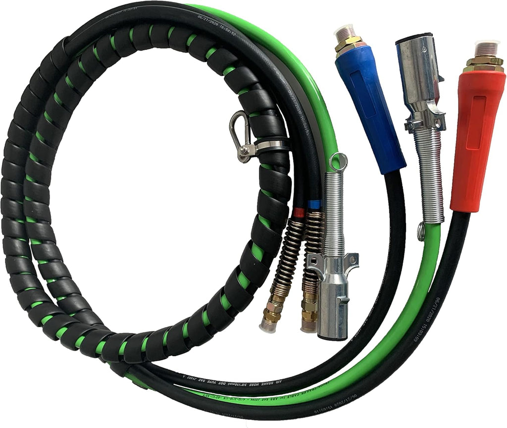 3 in 1 Air Brake Line 15 Feet Copper Electrical Cable ABS Wire & Air Line Hose Assembly L5716