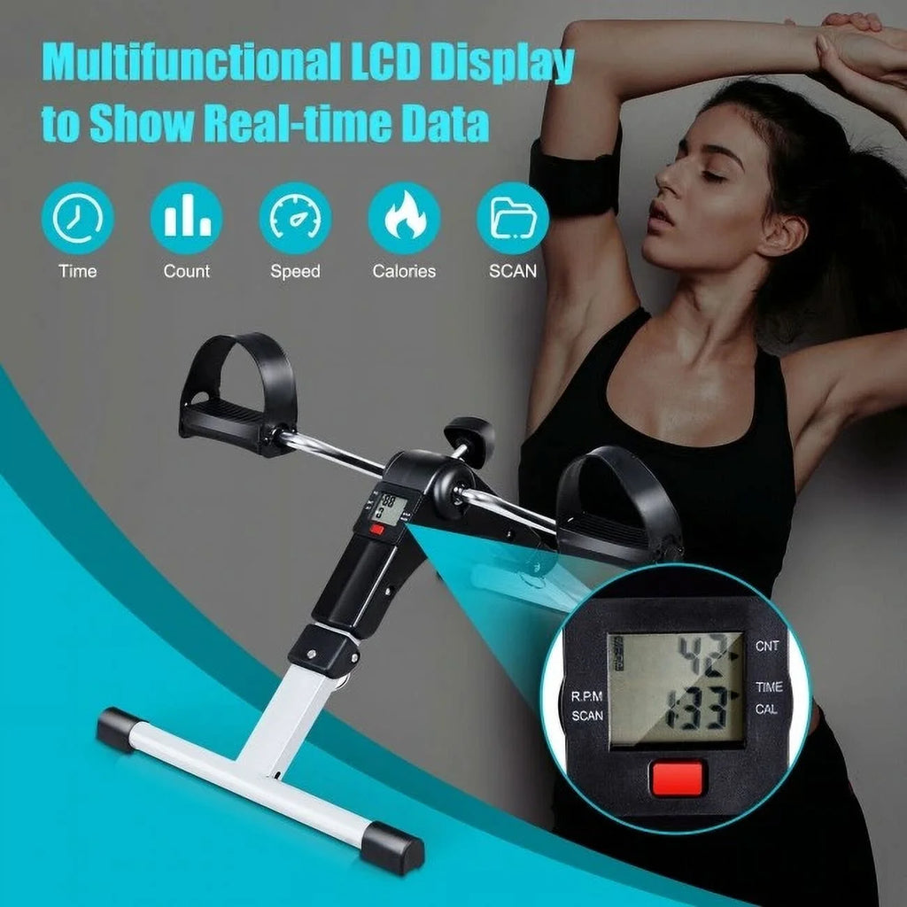 Folding Pedal Exercise Bike with Electronic Display B4324