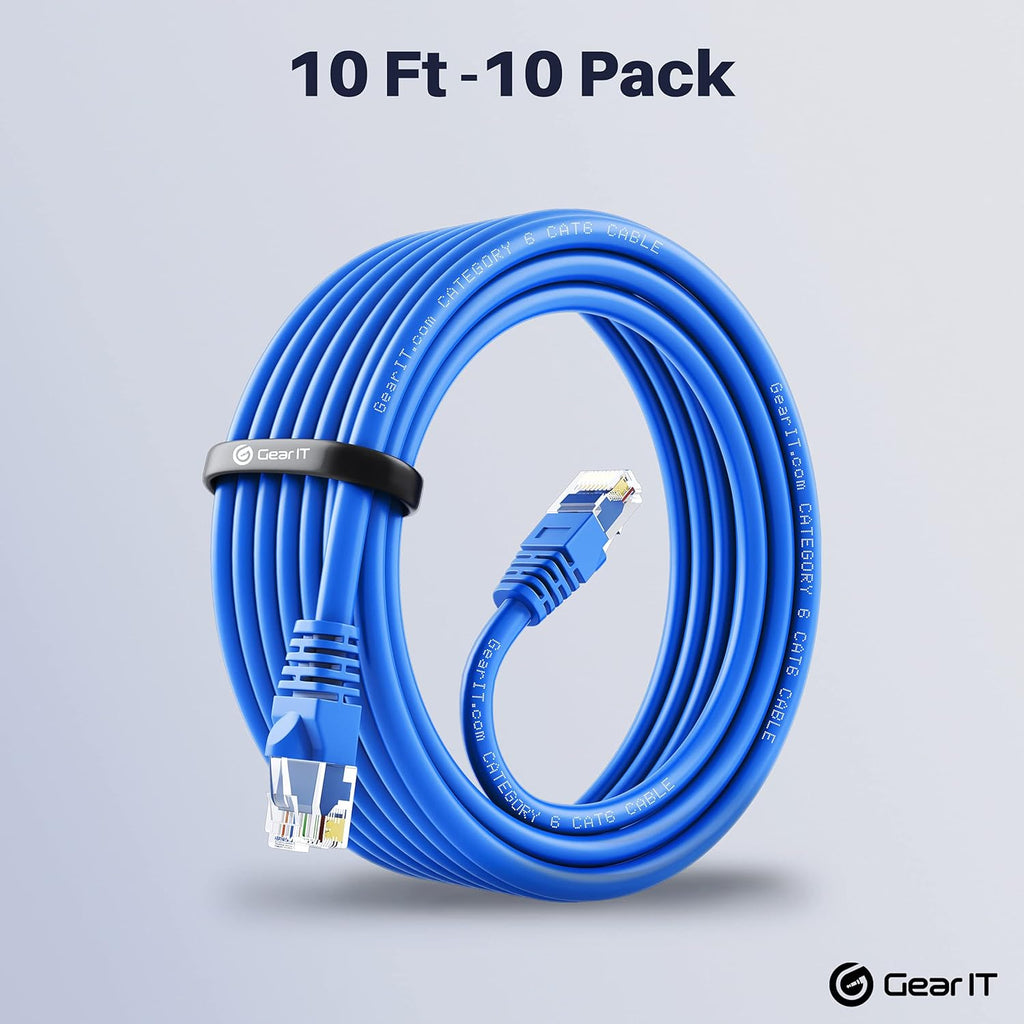 Cat 6 Ethernet Cable 100 ft (5-Pack) Blue F14826
