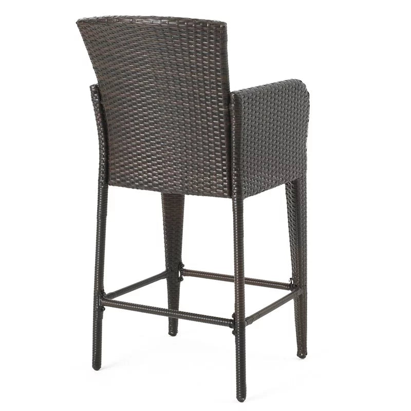 Multi Brown Wicker Barstool Set of 2 L982436