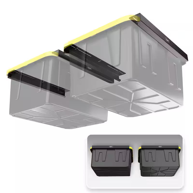 Black Adjustable Height Overhead Garage Ceiling Mounted Storage Unit U94727