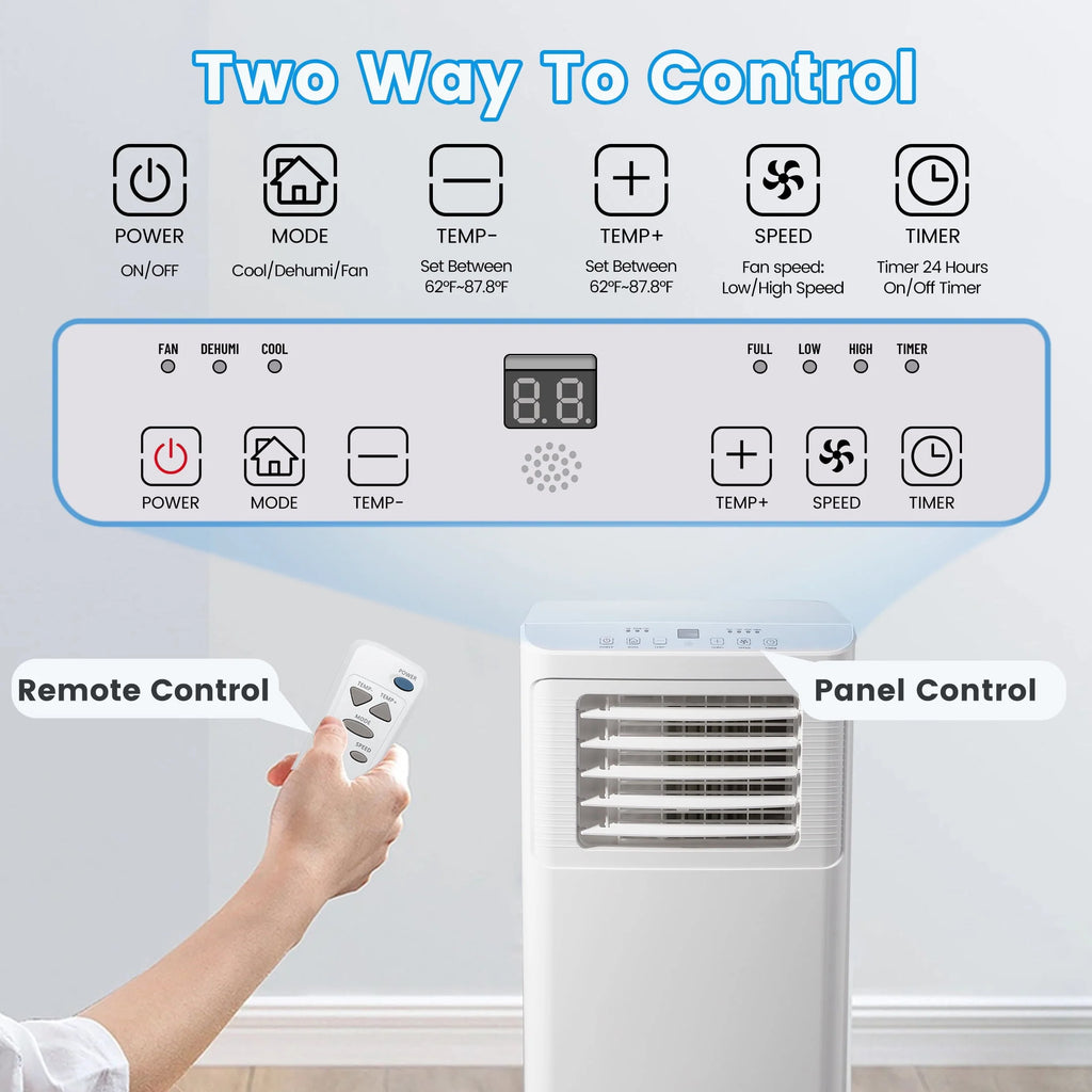 8000 BTU Portable Air Conditioner with Dehumidifier & Fan R90192