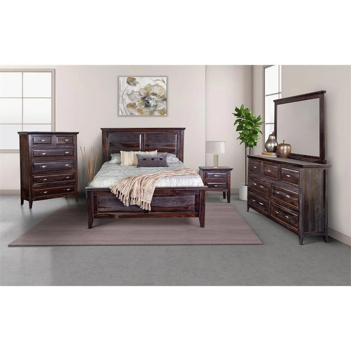 Solid Sheesham Wood Bed M377