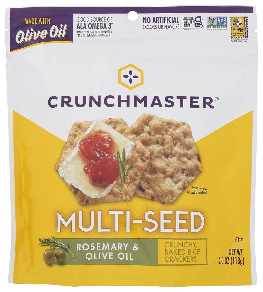 Multi Seed Rosemary Olive Oil Gluten Free Crackers, 4 Ounce H9355