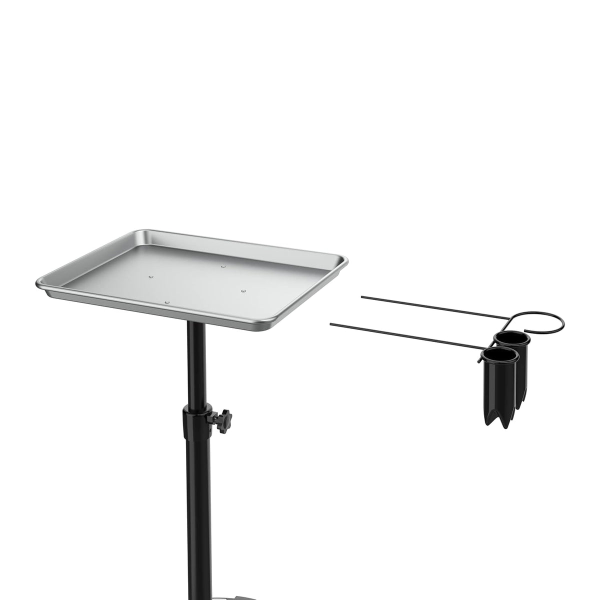 Adjustable Height Aluminum Salon Tray Cart with Accessory Caddy B137
