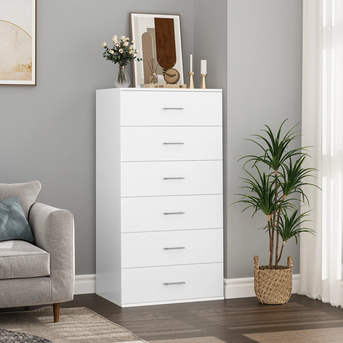 White 6 Drawer Wood Dresser U166157