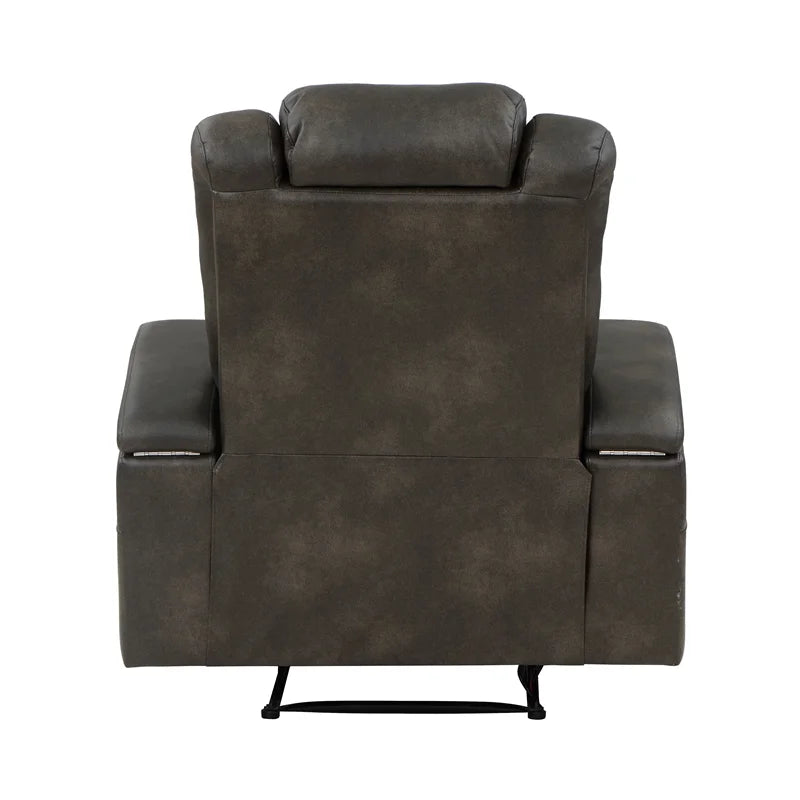 Brownish Gray Faux Leather Power Reclining Chair O982826