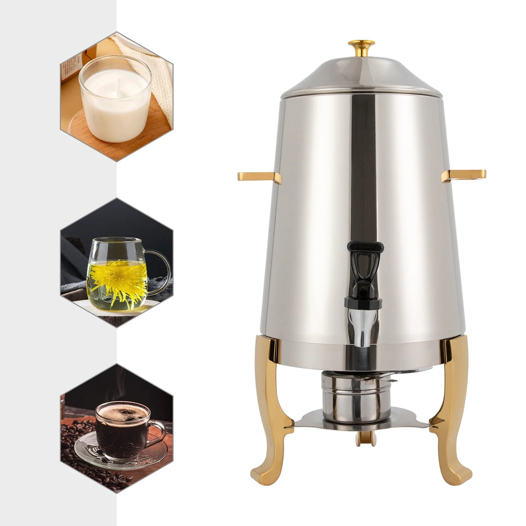 Heatable Stainless Steel Hot Beverage Dispenser with Spigot 13L A828
