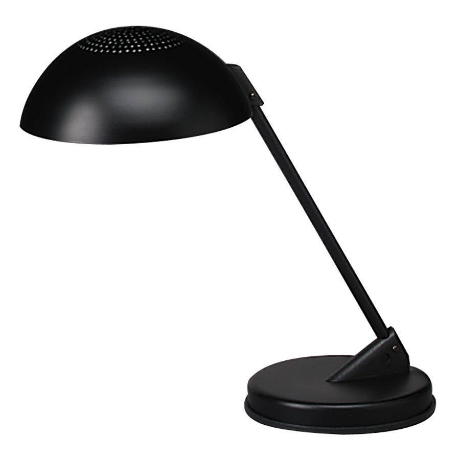Matte Black Incandescent Desk Lamp with Vented Dome Shade Q63814
