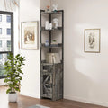 Grey 7-Tier Corner Cabinet with Drawer Z294804