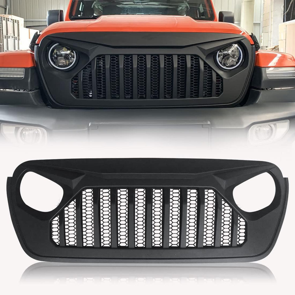 White Black Front Grill Cover with Mesh for Jeep Wrangler Y7777