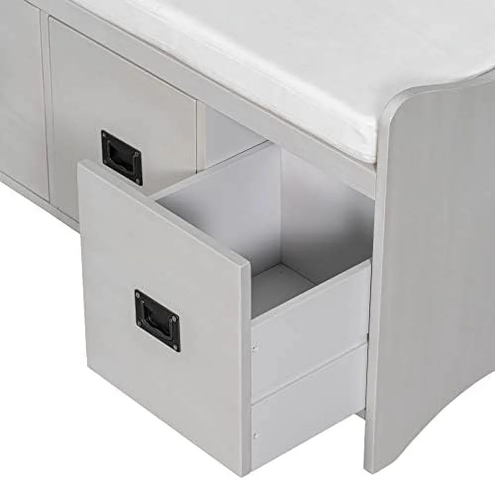 48" Entry Bench with Removable Cushion and 4 Drawers White J869578