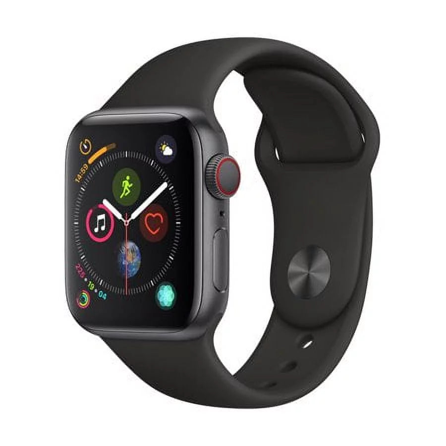Restored Watch Series 4 40mm Space Gray Aluminum Case Black Sport Band GPS + Cellular Y65981