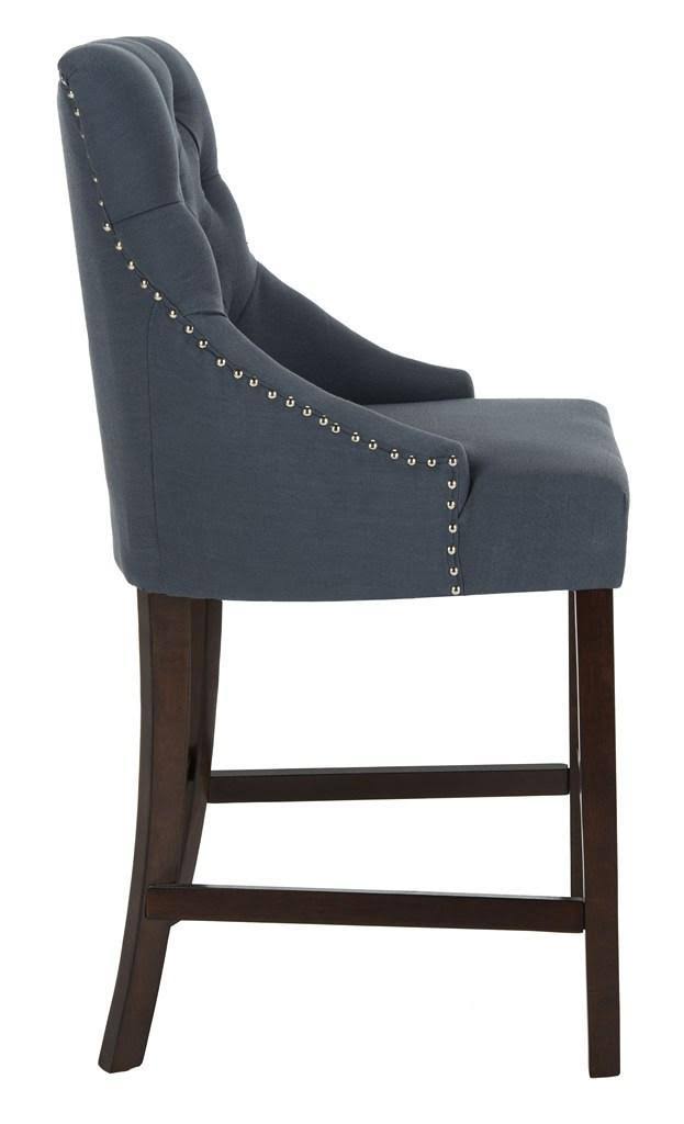 Navy Tufted Wing Back Counter Stool V782375