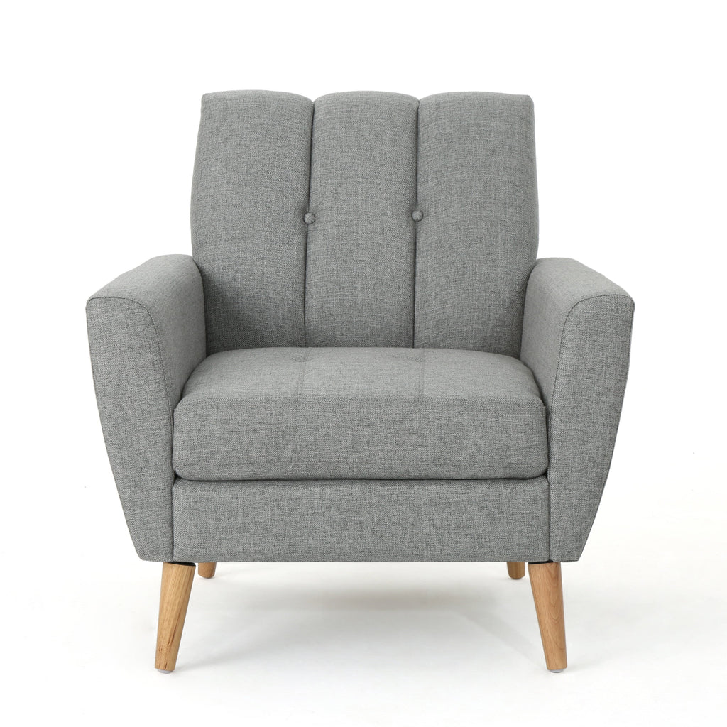 Gray Fabric Tufted Sofa Chat Set J987201