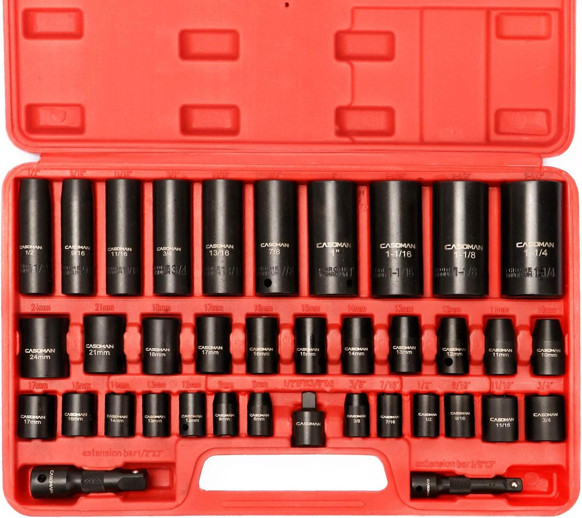 3/8 and 1/2" Drive 38-Piece Impact Socket Set B952252
