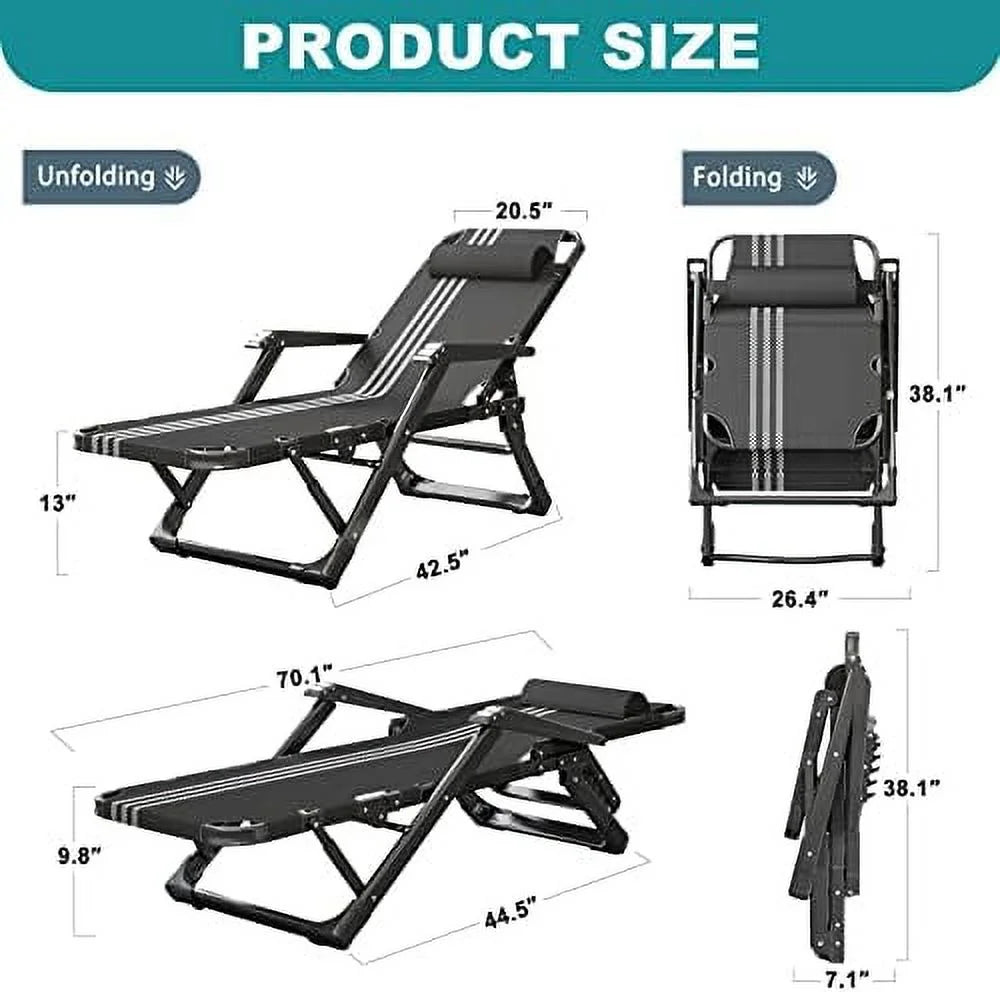 Folding Chair with Adjustable Backrest and Removable Cushion X77065