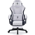 Beige Fabric Ergonomic Gaming Chair with Footrest Q130