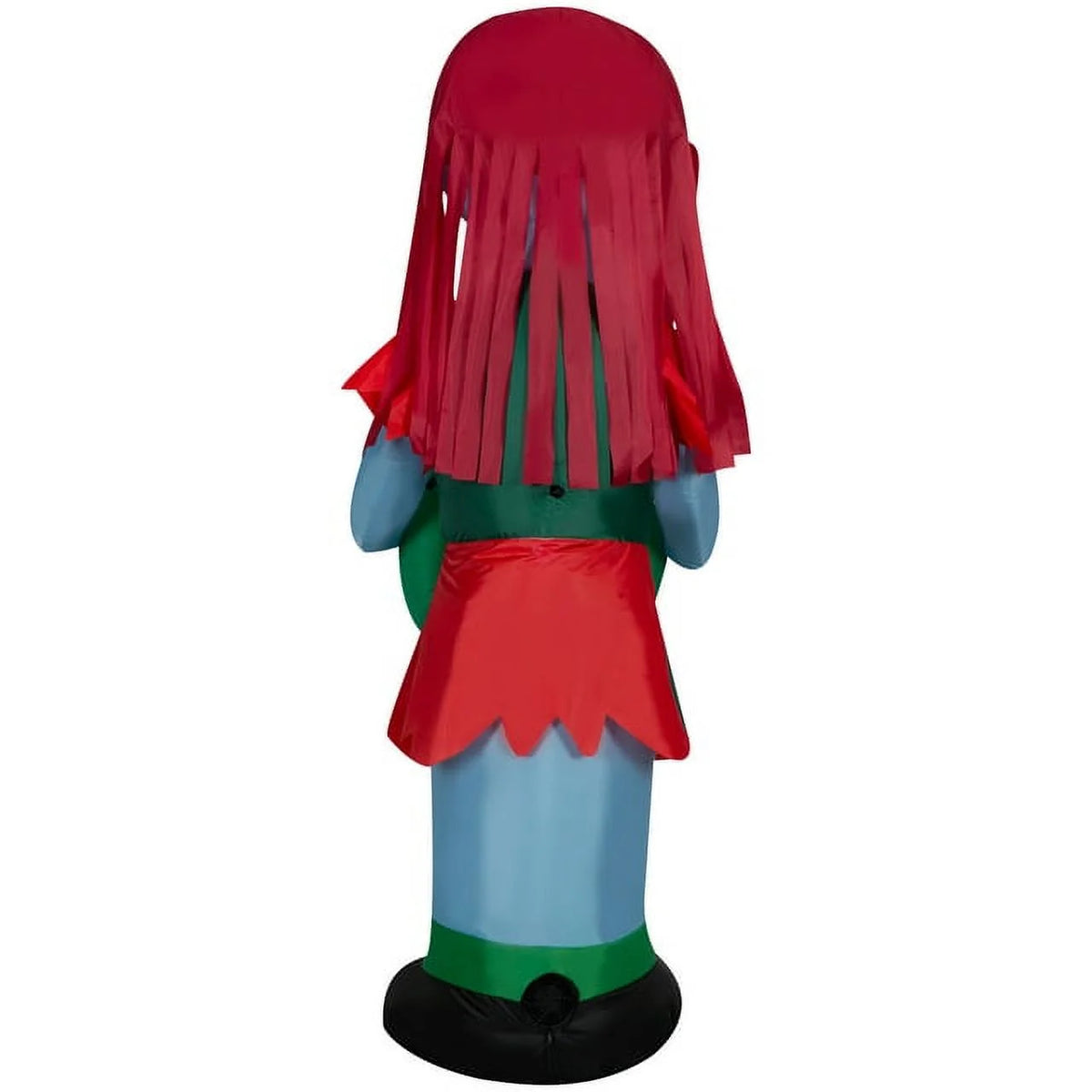 5.5 Foot Stylized Jack Skellington Inflatable with Spider Snowflake and Sally Holding Wreath D2238