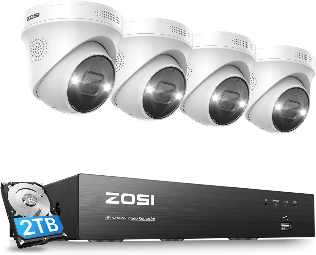 8CH 1080P 1TB Hard Drive Security Cameras System with 4 Indoor Outdoor Cameras T210