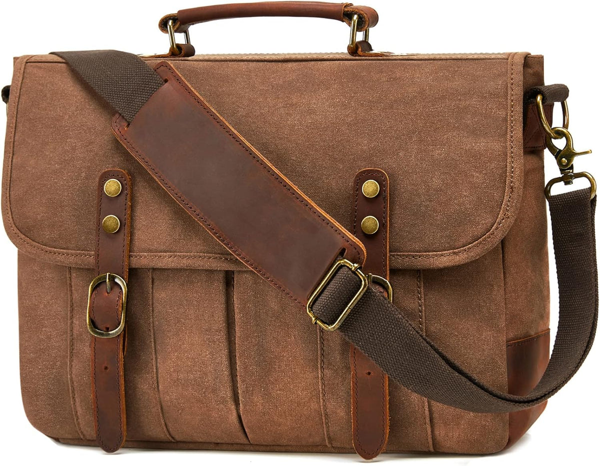 15.6 Inch Canvas Leather Messenger Bag S166614