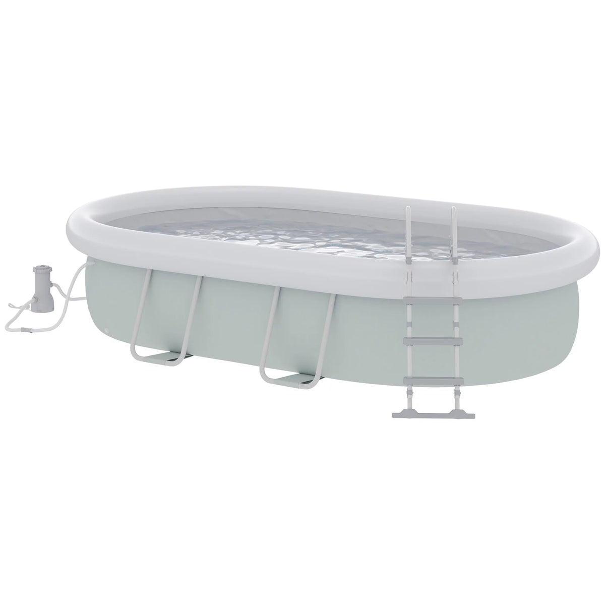 Brown Semi-Inflatable Frame Swimming Pool B8357
