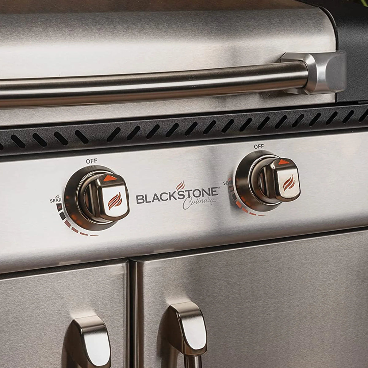 28 Inch 3 Burner Propane Griddle Cooking Station with Cabinets V24252